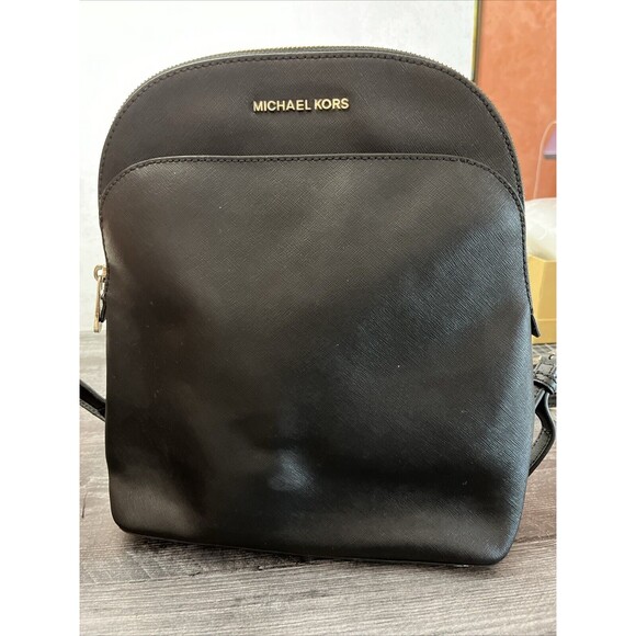 MICHAEL KORS Large EMMY Domed  Black Leather Backpack (MN) main image 8